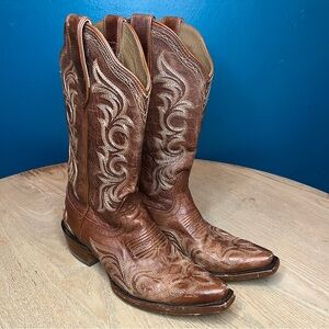 Ariat Womens Hazen Western Cowboy Boots Whiskey Barrel Embroidered Brown Size 7